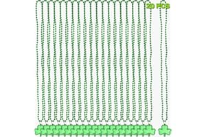 UMEELR St. Patrick's Day Necklaces, 20 Pcs Green Shamrock Beads Necklace for Saint Patricks Day Party Favors