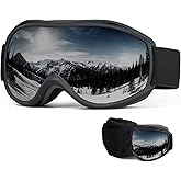 FMY Ski Snowboard OTG Goggles,Anti Fog UV400 Protection Skiing Snowmobile Goggles for Men Women Youth