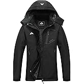MOERDENG Women's Ski Jacket Waterproof Winter Coat Hooded Snowboarding Jacket Warm Winter Jacket