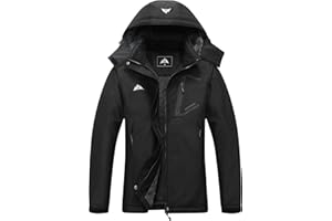 MOERDENG Women's Ski Jacket Waterproof Winter Coat Hooded Snowboarding Jacket Warm Winter Jacket