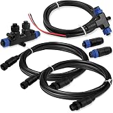 NMEA 2000 Starter Kit to Process NEMA 2K Network for Lowrance Simrad Garmin,Marine Grade NMEA 2000 Backbone Cables Drop Cables Tees Terminators