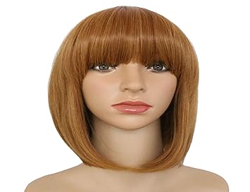 Light Auburn Mix Ginger Lhflive Short Straight Bob Synthetic Full