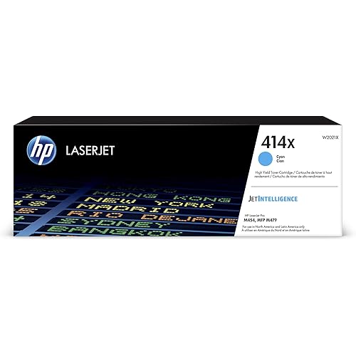 HP 414X | W2021X | Toner Cartridge | Works with HP Color Laserjet Pro M454 Series, M479 Series | Cyan | High Yield
