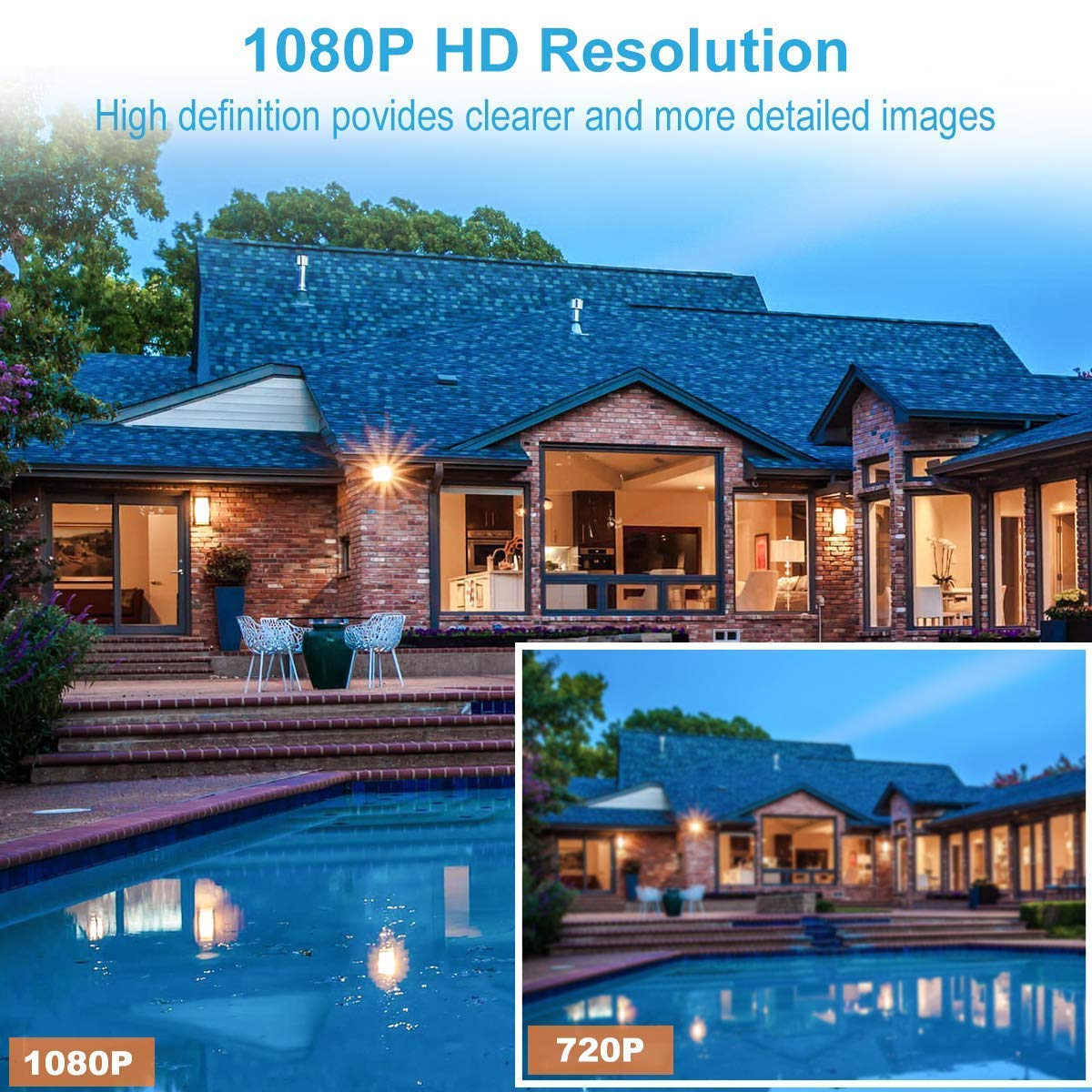 Sricam Caméra IP HD 1080p sans Fil Etanche Vision Nocturne Caméra de sécurité WiFi ONVIF IR-Cut Support Détection du Mouvement Alarme Mail/Téléphone Accès à Distance PC Phone P2P Blanche