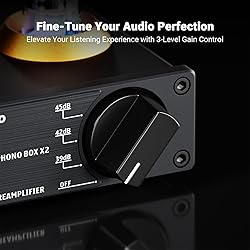 Fosi Audio Box X2 Phono Preamp, Mini Stereo Audio