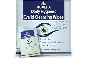 NOVEHA Daily Hygienic Eyelid & Lash Wipes | For Blepharitis & Itchy Eyes, Demodex | Box Of 60 Individually Wrapped Eyelash Wi