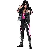 Mens WWE Bret Hart Costume | Halloween The Hitman Black and Pink Design, With Jacket, Tank Top, and Pants
