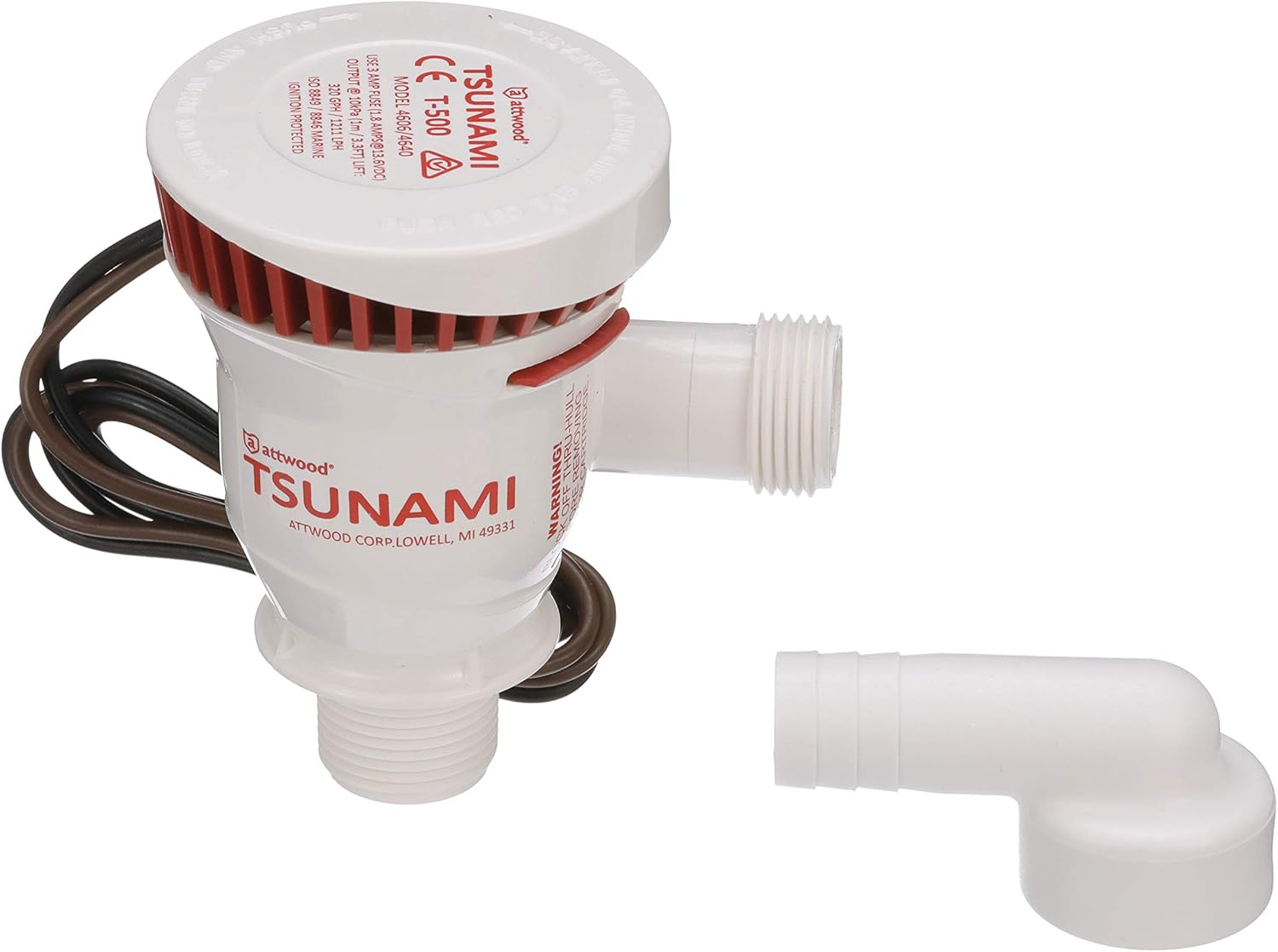 Amazon Com Attwood 4643 7 Tsunami T500 Aerator Pump 500 Gph 12 Volt 7 8 Inch Long Inlet Threaded 3 4 Inch Diameter Outlet Boating Equipment Sports Outdoors