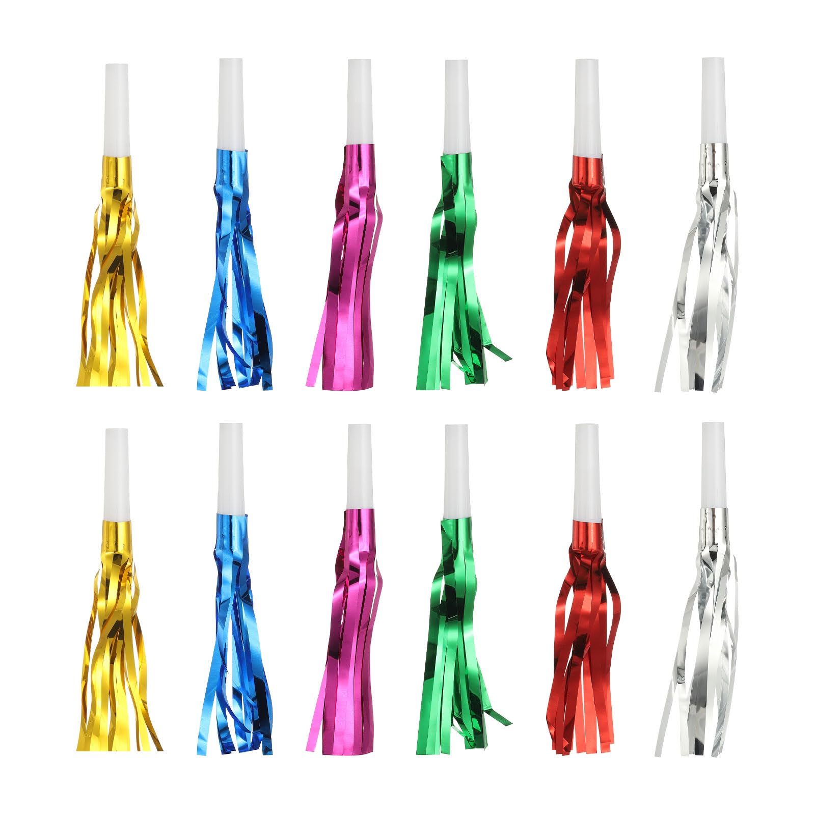 sourcing map 48 Pcs Fringed Noise Makers, Metallic Fringe Party Blowers Party Favors for Sports Events Birthday Parties Graduation Ceremonies Christmas New Year Gift Decorations, Colorful