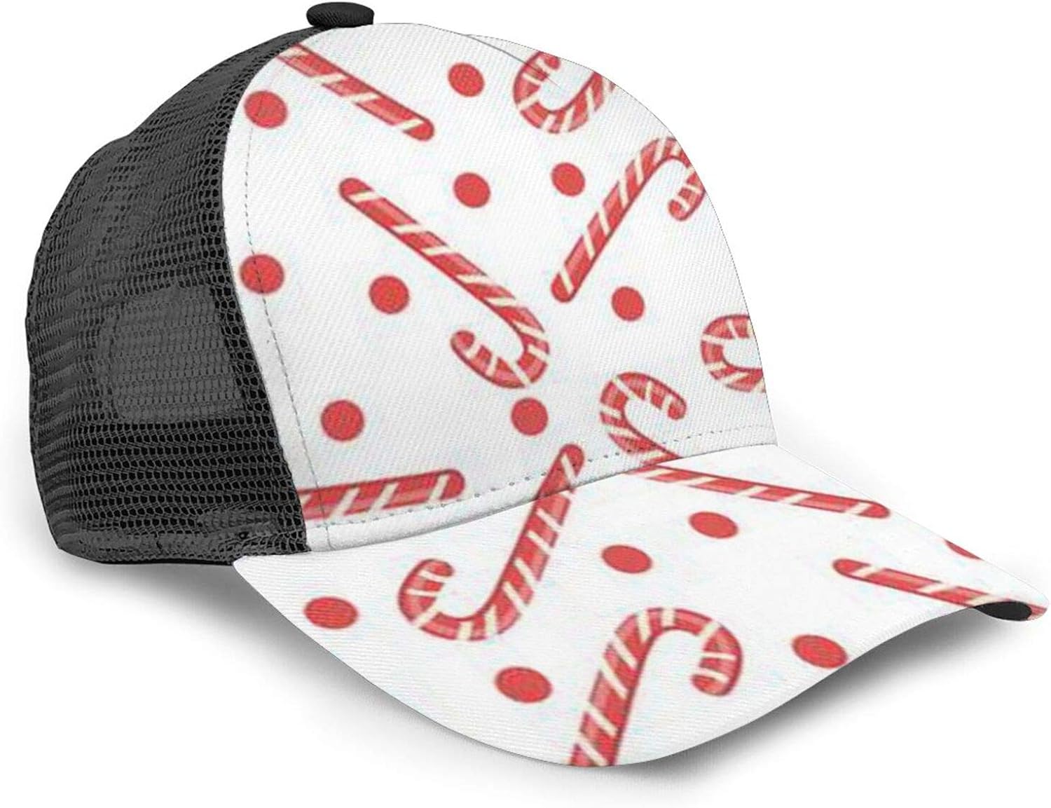 MFILUDTY Trucker Hat Candy Cane Print Mesh Baseball Cap Adjustable Dad