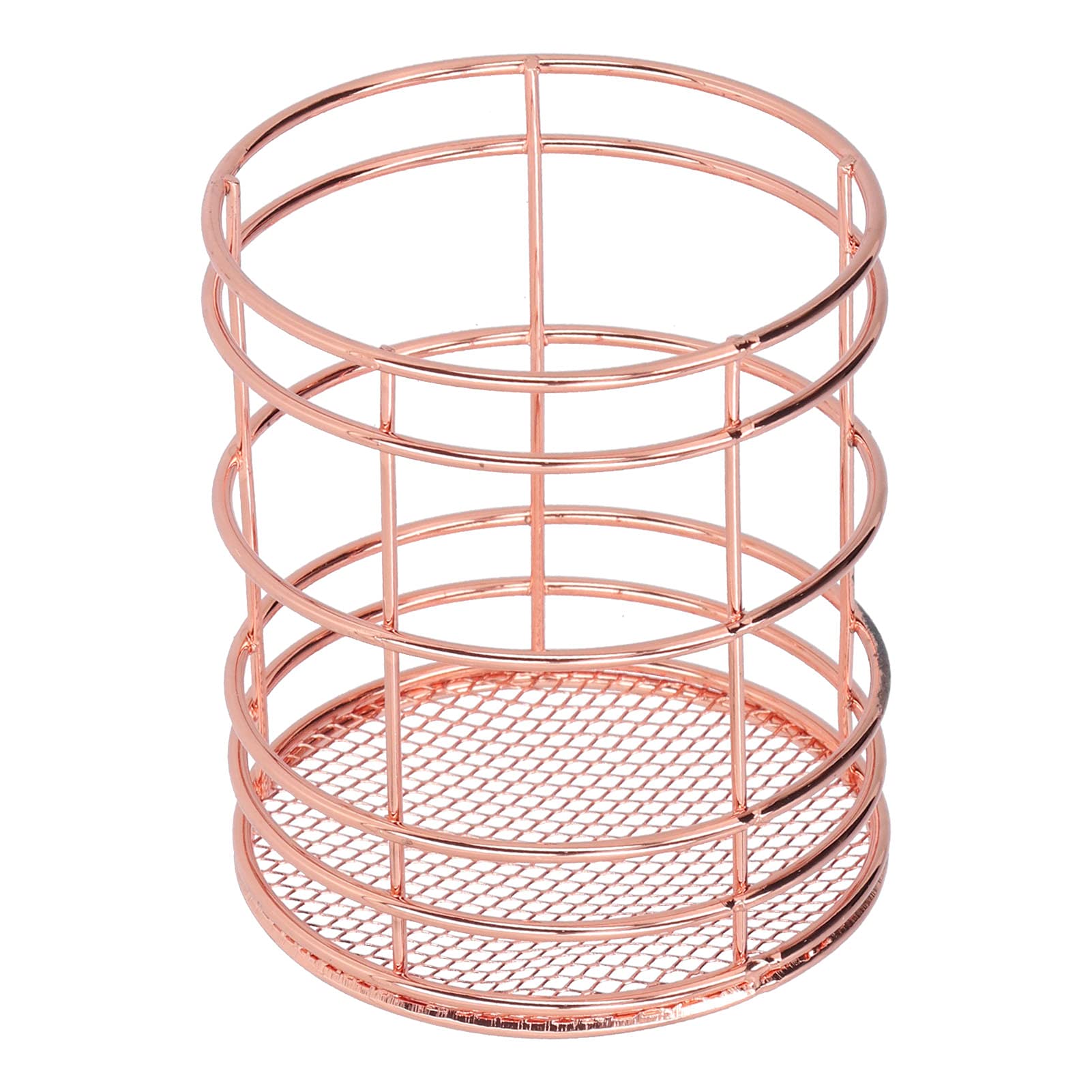 Atyhao Round Hollow Chopstick Cage Multifunctional Desktop Pen Holder Organizer for Home Kitchen(Rose gold)