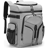 Hafmall 48 Can Insulated Cooler Backpack, Leakproof, Double Deck | 30L, Waterproof, Soft Cooler, Large Lunch Backpack, for Men &amp; Women, for Beach, Picnic, Hiking, Camping, Fishing