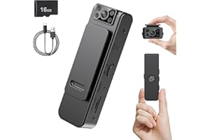 Intepoll 1080P Body Cam, Wearable Magnetic Mini Body Camera, Hands Free POV Camera Suit for Hiking, Vlogging, Traveling