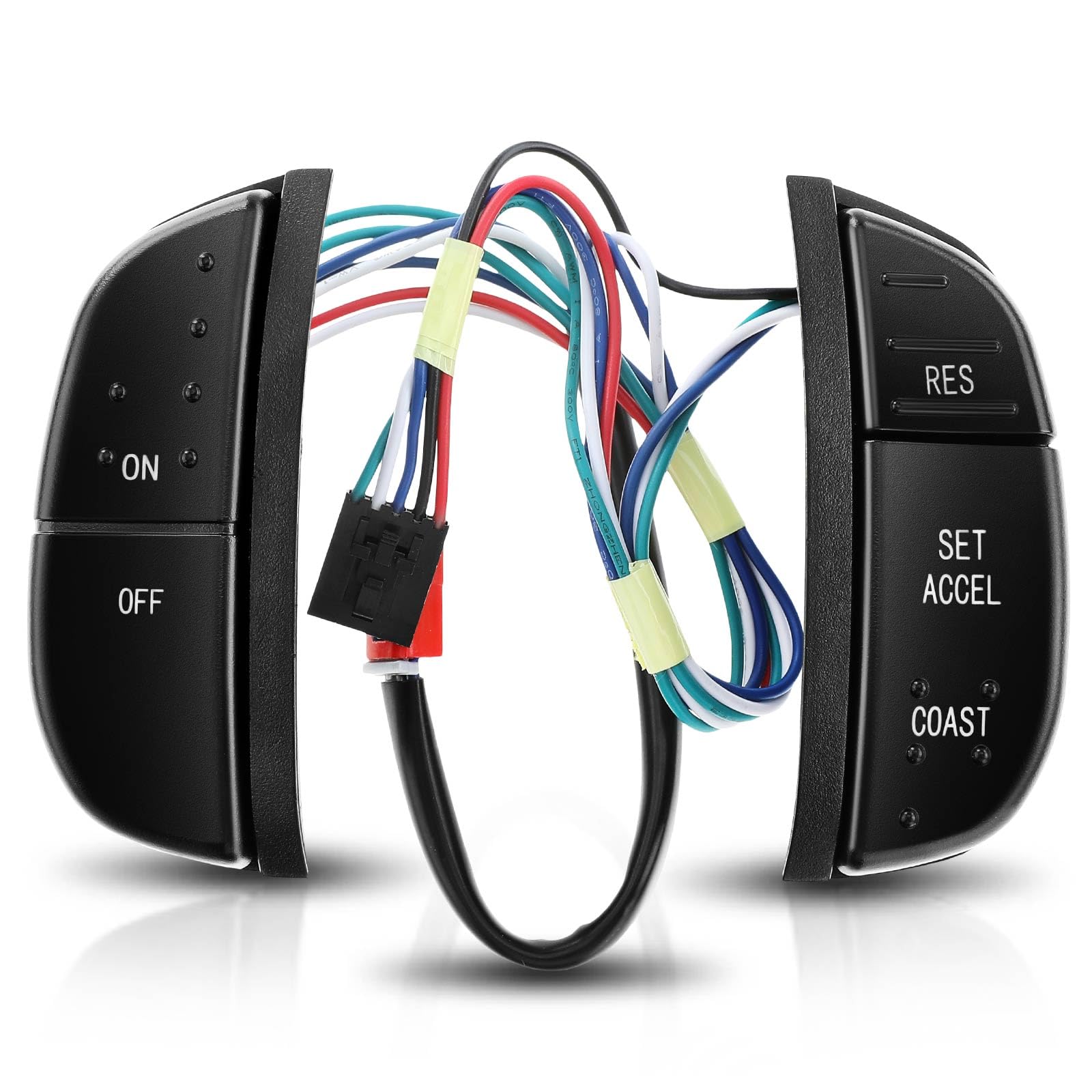 Photo 1 of A-Premium [No Backlighting] Steering Wheel Cruise Control Switch Buttons Compatible with Ford - 1997-2008 - F-150/250/350/450/550 (Super Duty), E-150/250/350/450, Replace # F7UA9D780AA F7UZ9C888AA