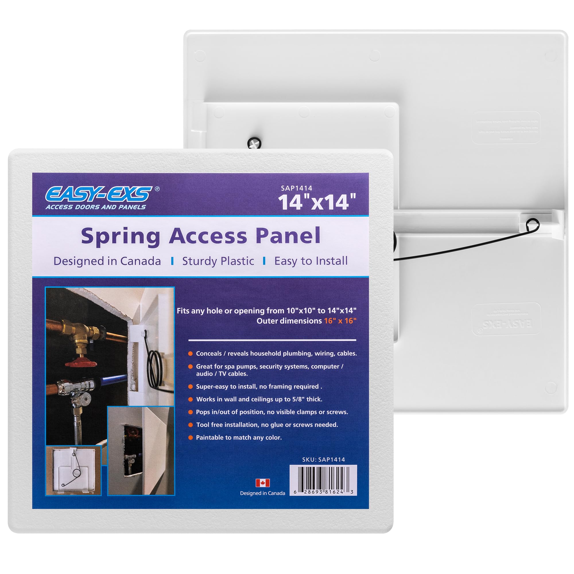 Photo 1 of ***LOOSE SPRING** EASY-EXS Access Panels Spring-Fit 14"x14" (External 16"x16") Square (SAP1414) for Drywall, celing, Electrical, Plumbing Hole Covers