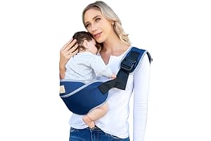 Shiaon Toddler Sling Carrier, Adjustable Toddler Carrier, Lightweight Baby Carrier Sling with Non-Slip Hip Seat, Baby Sling Carrier Carrying 10-60 lbs, Blue