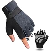 TenoFit Fingerless Workout Gloves for Men and Women, Lightweight Breathable Fitness Gloves for Weightlifting, Cycling, Climbi