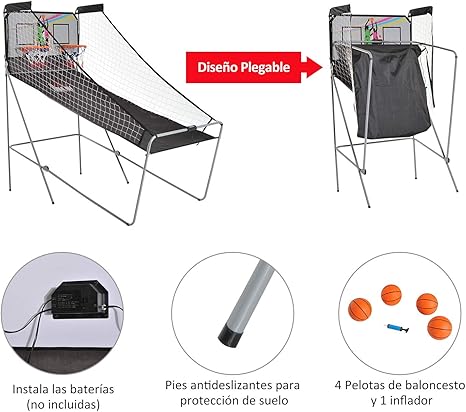 HOMCOM Juego de Canastas de Baloncesto Plegables y Portátiles con ...