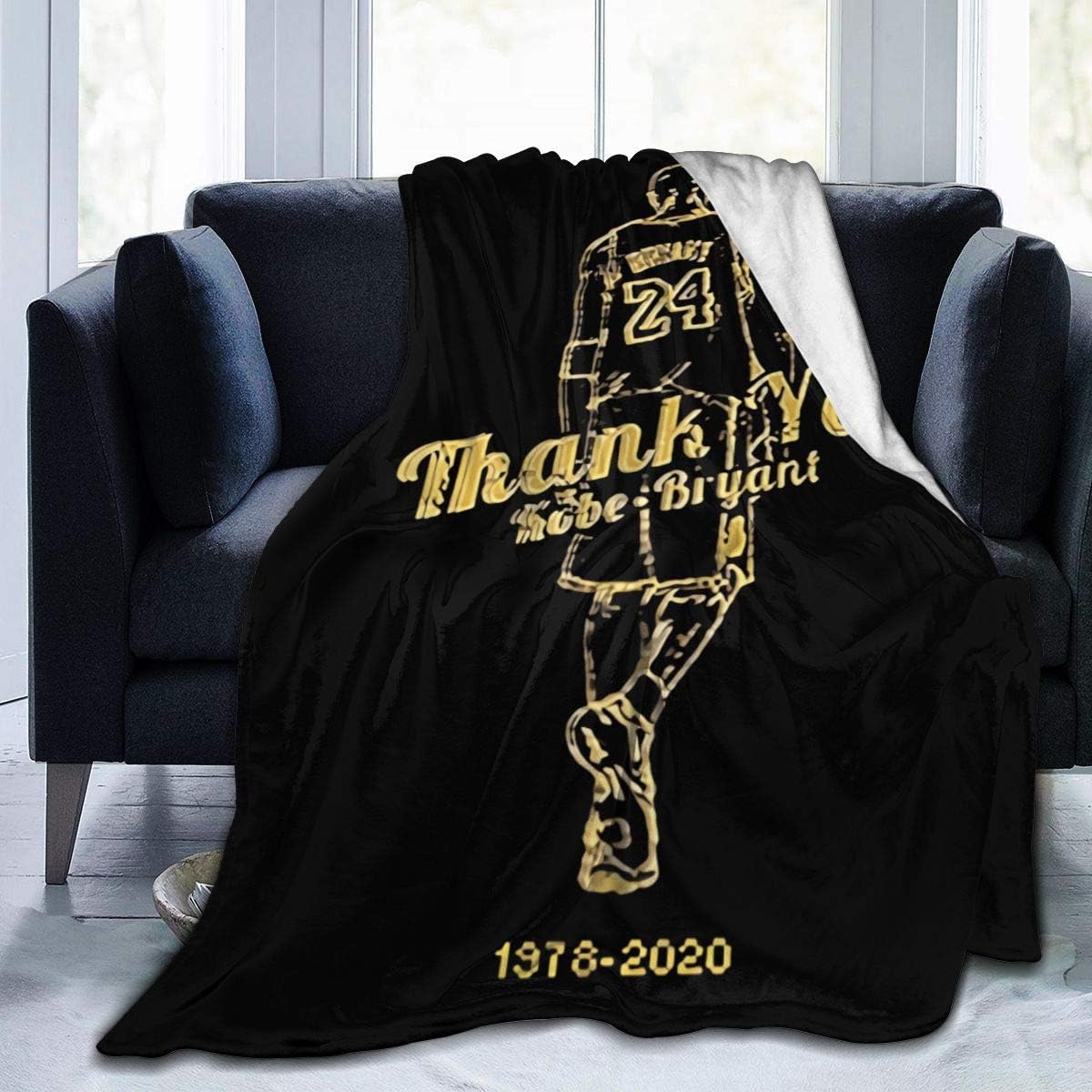 YAG7NI Rip-Kobe B-Ryant Soft Warm Blanket,3D Printed Fleece Blanket for Sofa,Bed,Room Throw 80"" X60