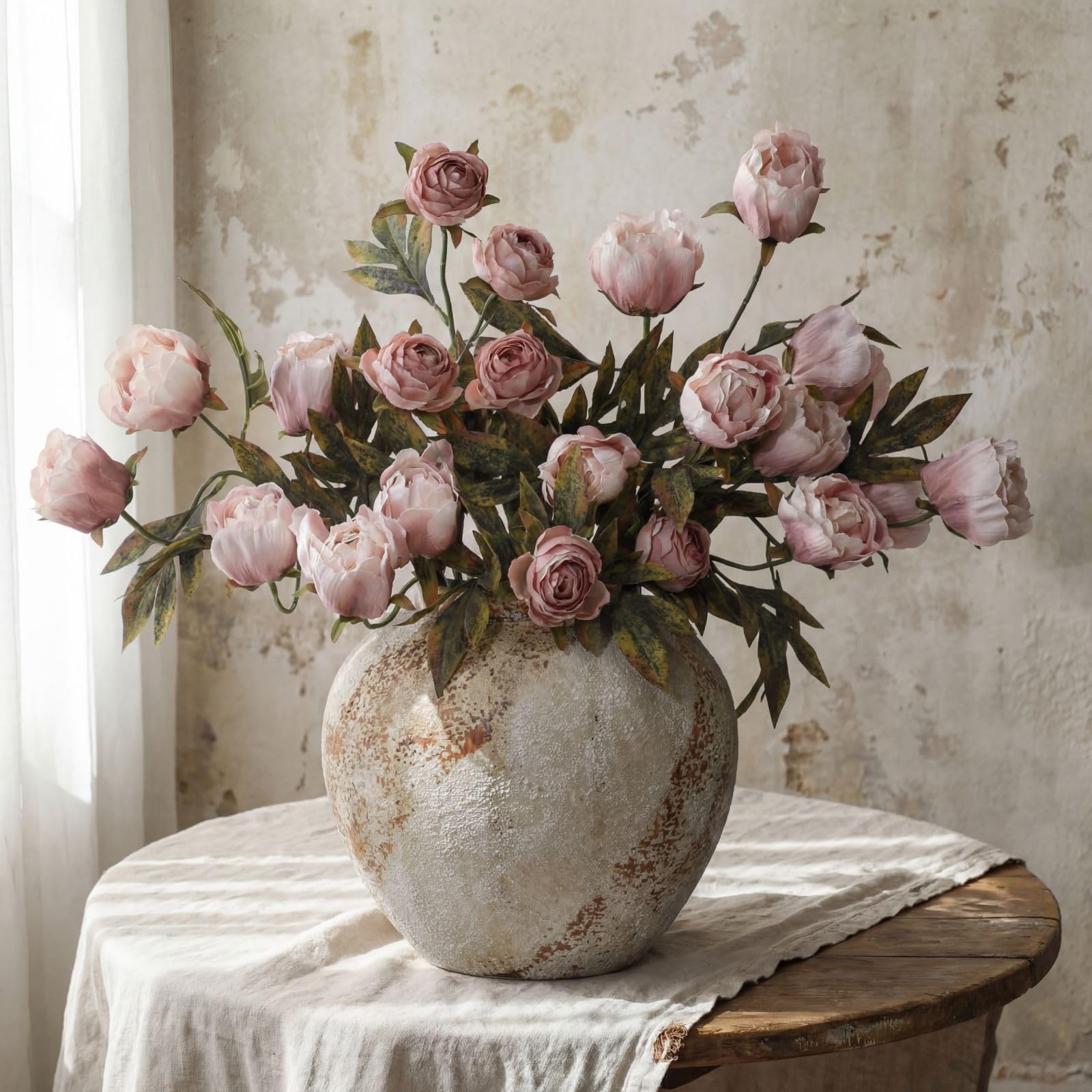 Photo 1 of Thiccywoov 8 Pcs Artificial Peonies Stems Flowers Vintage Faux Peonies Stems Real Look Fake Peony Branches for Vase Filler DIY Bouquet Weeding Registry Centerpieces Bridal Shower Gifts Home Decor