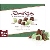 Fannie May Mint Meltaways Milk Chocolate Candy Gift Box, 11.5 oz | Assorted chocolates gift box with a chocolate mint center in milk chocolate and green pastel coating, for gifting or sharing