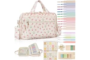 YKFLY Bible Cover Case for Women Bible Study Supplies Organizer Large Bible Tote Bags Corduroy Bible Carrying Case for Girls Christian Gifts for Women (Pink-Strawberries, Large)