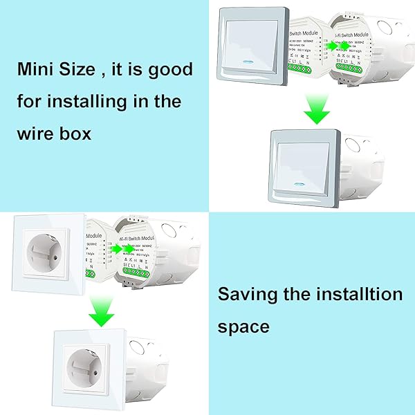 Interruptor WiFi Smart Switch Mini Rel Mdulo Receptor Inteligente Comando de Voz Alexa y Google Home IFTTT AC 220V