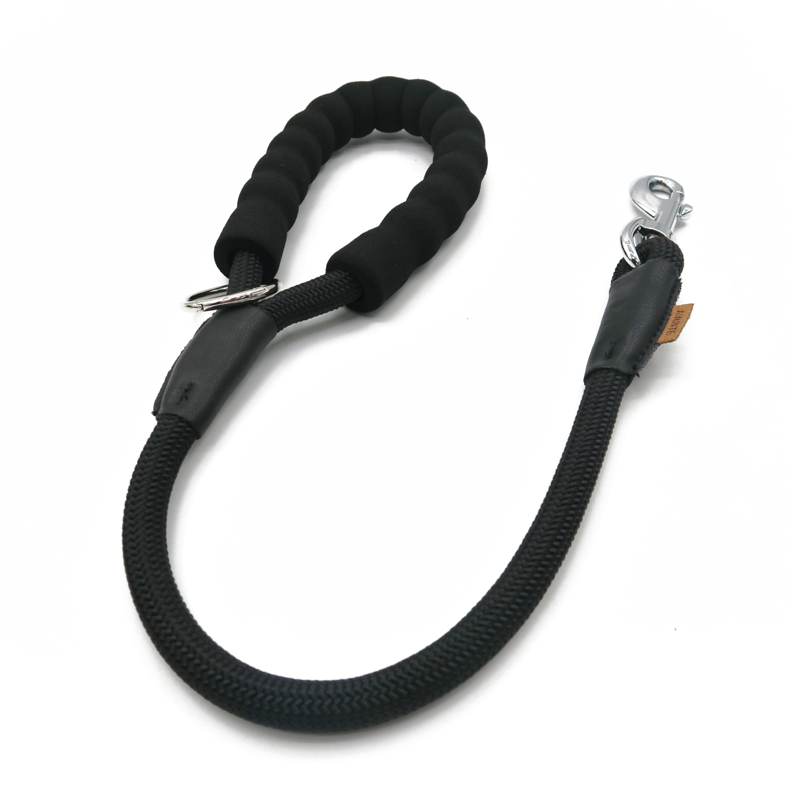 Aiminto Dog Leash, Braided Rope Traction – Walking Training Lead for Medium/Large Dogs ((1/2") - 2FT, Black)