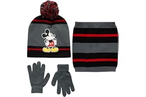 Disney Baby Boys' Mickey Mouse Cold Weather Set - Hat, Gloves or Mittens, Gaiter (2T-7)
