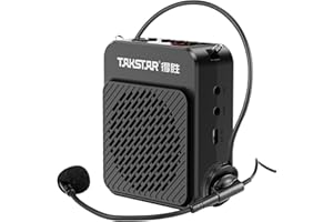 TAKSTAR Wired Microphone Headset & Voice Amplifier, Work of 30H, Supports MP3, E180M 10w Bluetooth Mini Portable Mic Speaker for Training, Teachers, Coaches, Yoga, Tour Guide, Instructors(7*5*2 in)