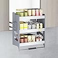 bofnold 3-Tier Kitchen Cabinet Pull Down Shelf, Heavy-Duty Shelf Lifting Basket for Upper Kitchen Wall Cabinet, Metal Dish and Spice Rack System Lift Upper Cabinet(14.2"x11"x24.8")