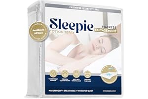 Sleepie Premium Waterproof Mattress Protector - Machine Washable Cotton Mattress Cover for Bed, Fitted Cooling Mattress Pad, Smooth Soft Noiseless Bed Sheets (King)