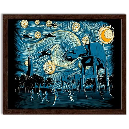 Feeby. Bild in der Rahme, Ein Deco-Bild, Bilder Kunstdrucke, Wandbilder - 1 Teilig- 100x70 cm, Starry Scarif - DDJVigo, Film,