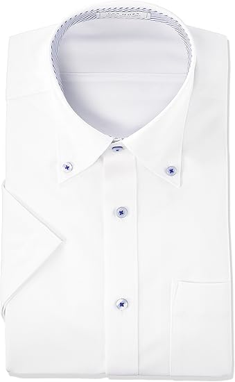 Amazon Co Jp アオキ 涼しい半袖ノンアイロンクールシャツ お手入れ簡単 吸汗速乾 ストレッチ ビジネス クールビズ メンズ 服 ファッション小物