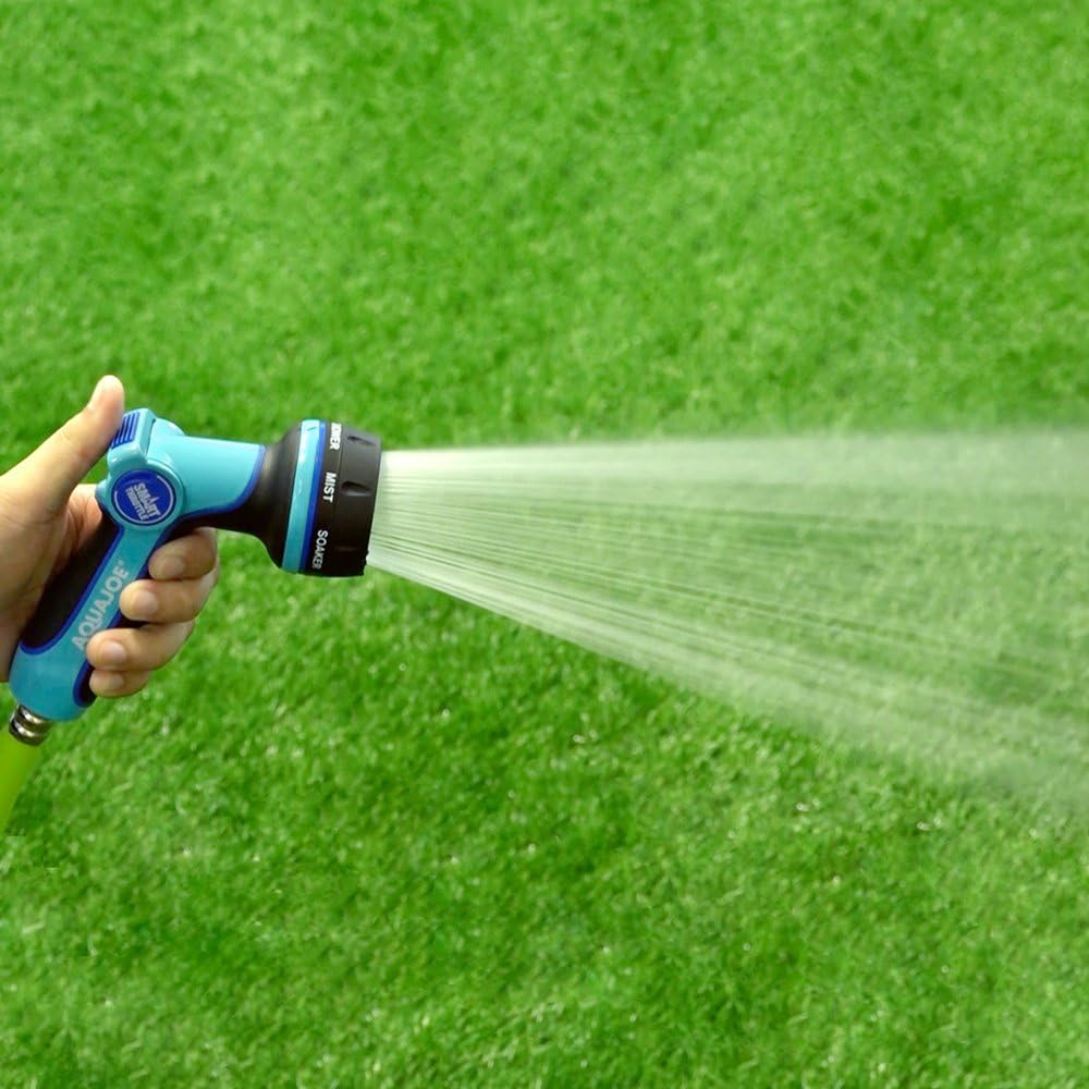 Aqua Joe AJHN102 Heavy Duty Indestructible Metal Multi Function Adjustable Hose Nozzle, w/Smart Throttle, w/ Smart Throttle : Garden & Outdoor