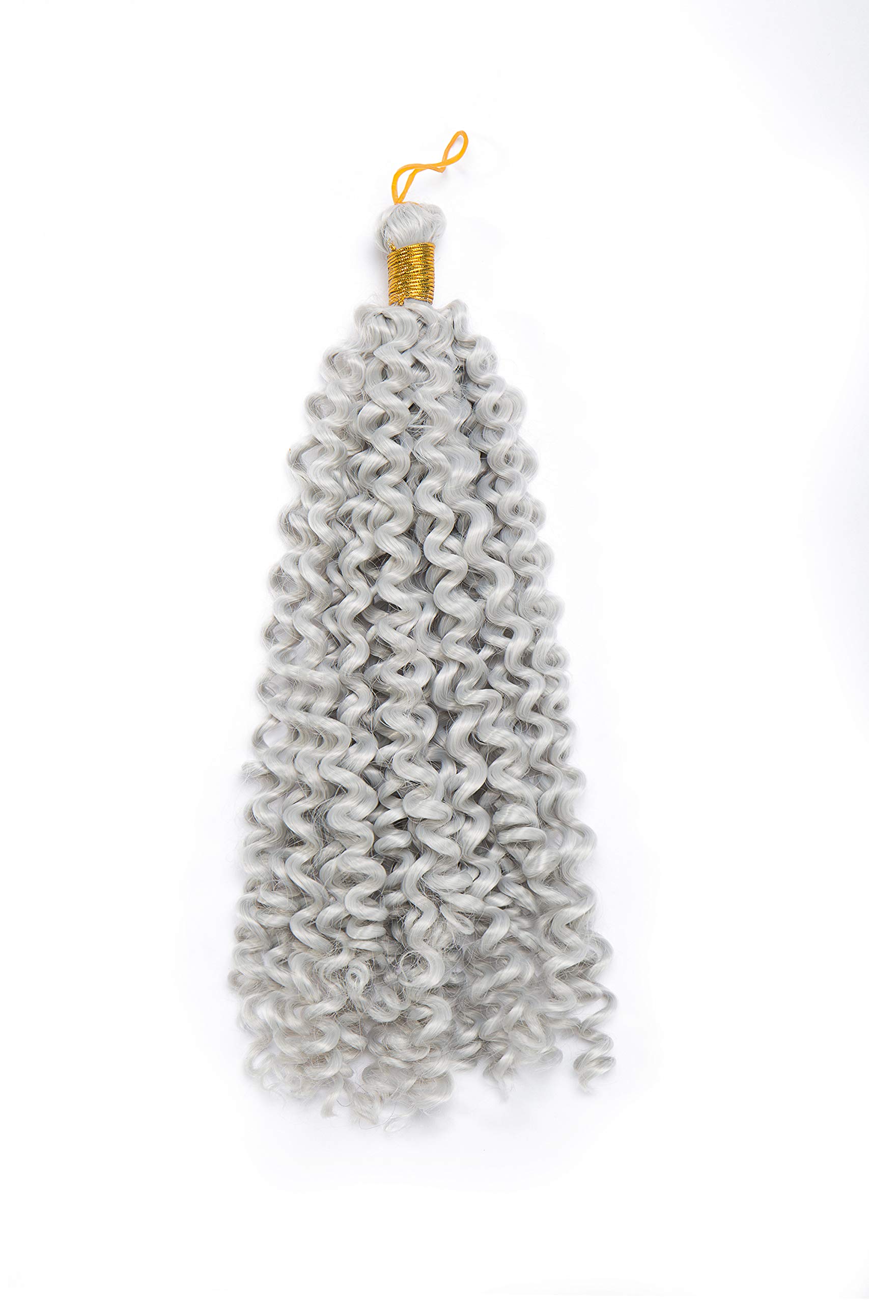 14 Inch Marlybob Crochet Hair Water Wave - Grey Curly Braids Braiding Hairpiece Synthetic Hair Extensions