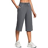 ISEEGZ Women's Capri Pants Wide Leg Plus Size Lightweight Quick Dry Casual Summer Pants Sweatpants Hiking Walking