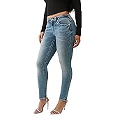 True Religion Crystal Jennie Big T Mid Rise Skinny Women Jeans | Flap Pockets & Premium Denim for Women