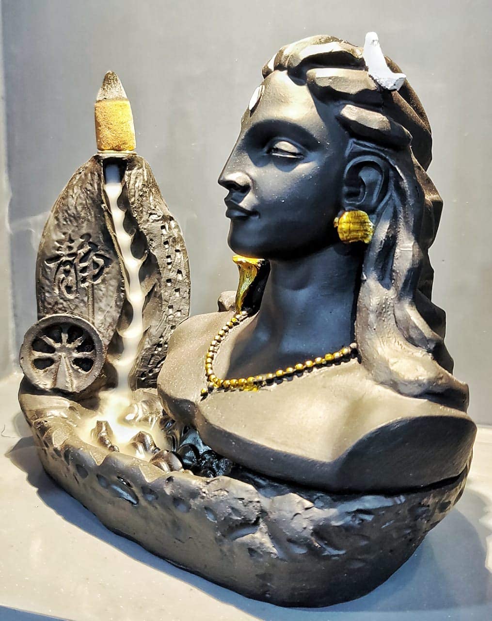 Buy Craftomanic™ Polyresin Adiyogi Shiva Smoke Fountain with 10 Free