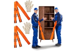 YEHENARN Moving Straps Upgrade Width, 2-Person Lifting and Moving System with Cotton Gloves, Lifting Wrist Straps for Moving Appliances, Furniture, Support up to 800lbs