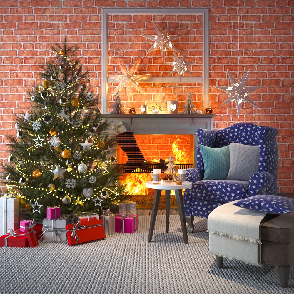 Cohoo Home Red Brick Wallpaper Peel And Stick Contact Paper 18inW ...