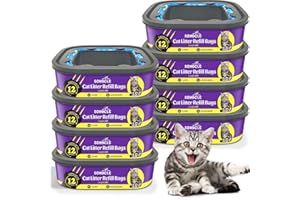 SOHBCLE Cat Litter Refill Bags|8-Pack Cartridges Compatible with Genie Cat Litter Refills Standard,Plus and Style Pail | Superior Odor Control (NOT Compatible with XL)