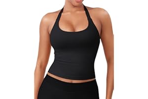 YEOREO SoftHue Débardeur dos nu pour femme Dos nu Soutien-gorge intégré Pour le sport, l'entraînement, la gym