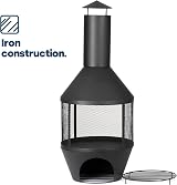 LIVIVO 107cm Chiminea Patio Heater - Grey, Weather & Rust-Resistant view 8