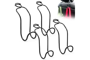 IDEFAIR Car Headrest Hooks 4 Pack Universal Purse Holder for SUV Truck Interior Accessories for Women Men Heavy Duty Car Seat Back Storage Organizers Automotive Travel Essentials Xmas Gifts (4 * Large Size)