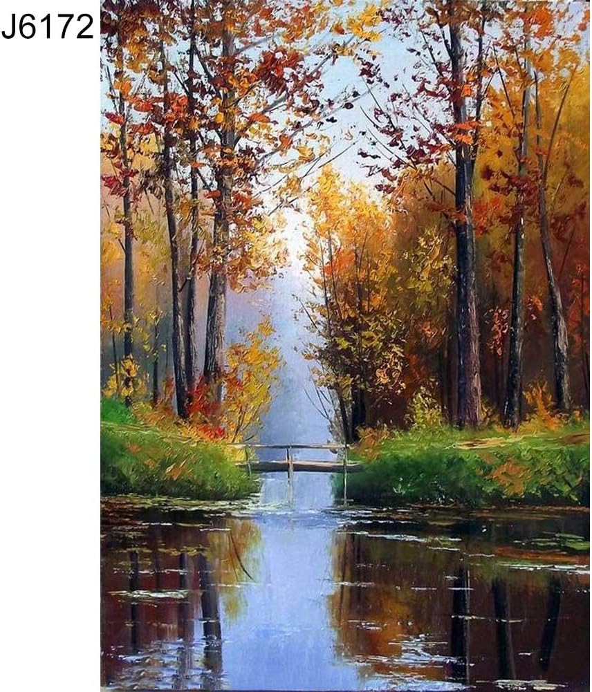 TankMR 30x40cm Forest Ocean Diamond Painting,DIY Full Drill Kit Rhinestone Crystal Embroidery Pictures Cross Stitch for Home Wall Decoration J6172