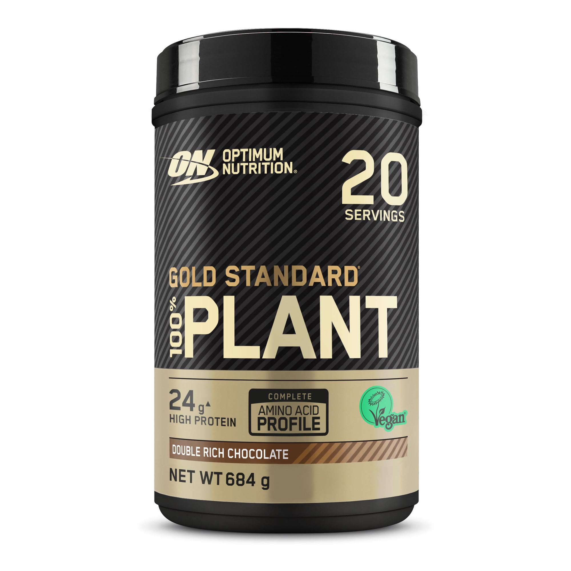 Optimum Nutrition Gold Standard 100% Plant Based Protein Powder for Men and Women, Vegan Protein Shake Powder, Post Workout or Anytime Throughout The Day, Chocolate Flavour, 20 Servings, 684g