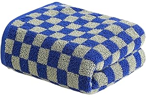 Soft Bath Towel - Checkered Bath Towels | Water-Absorbent Towels | Cotton Large Bathh Towel Quick-Drying | Spa Wrap Cloth Bat