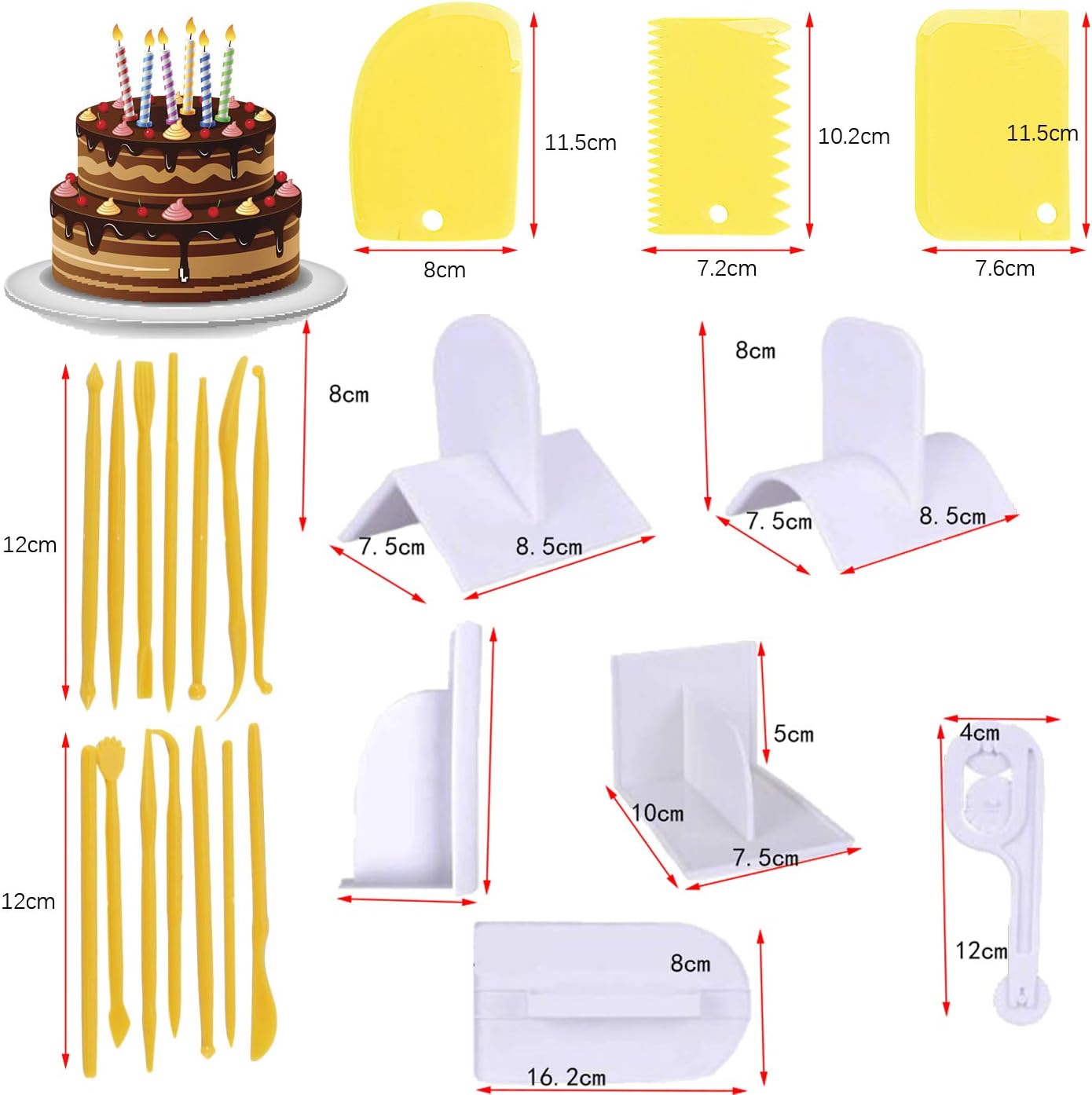 Outils De Modelage Cuisine Et Maison Zxt Lot De 23 Fondant Outil De Lissage De Gateau Cake Smoother Fondant Smoothing Tool Outils De Lissage Et De Decoration Pour Gateaux Pour Patisserie Fondant Glacage Glacage