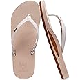 KuaiLu Womens Arch Support Flip Flops Comfortable Yoga Mat Slip on Summer Beach Walking Thong Cushion Sandals